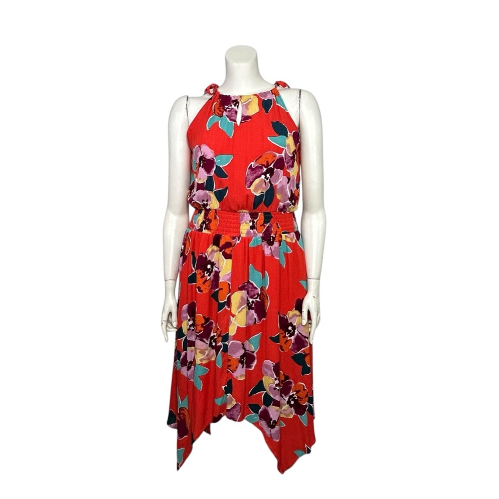 Maurices Dress XL Print Floral Midi Orange Multicolor Halter Kentucky
Derby - Picture 2 of 14